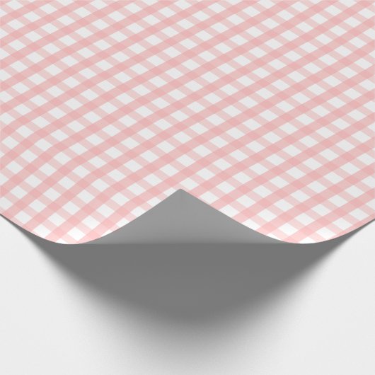 Cute Retro Pink Gingham Plaid pattern Geschenkpapier (Ecke)