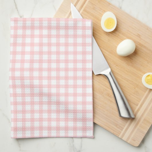 Cute Retro Pink Gingham Plaid pattern Geschirrtuch (Viertel Falte)