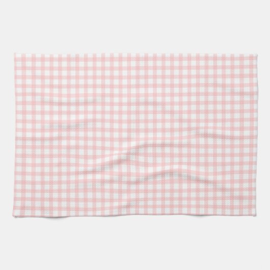 Cute Retro Pink Gingham Plaid pattern Geschirrtuch (Horizontal)