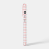 Cute Retro Pink Gingham Plaid pattern iPhone Hülle (Linke Seite)
