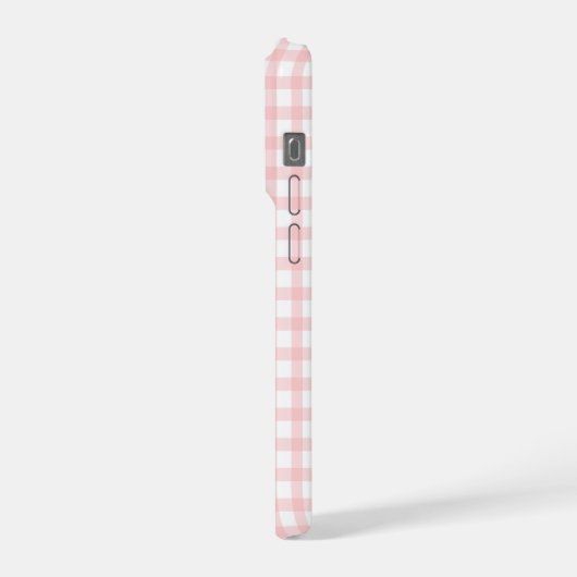Cute Retro Pink Gingham Plaid pattern iPhone Hülle (Linke Seite)
