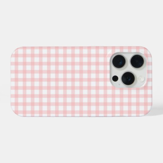 Cute Retro Pink Gingham Plaid pattern iPhone Hülle (Rückseite (Horizontal))