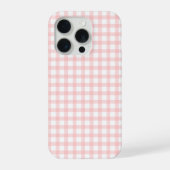 Cute Retro Pink Gingham Plaid pattern iPhone Hülle (Rückseite)