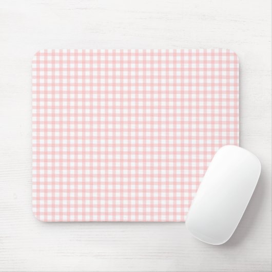 Cute Retro Pink Gingham Plaid pattern Mousepad (Mit Mouse)