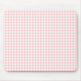 Cute Retro Pink Gingham Plaid pattern Mousepad