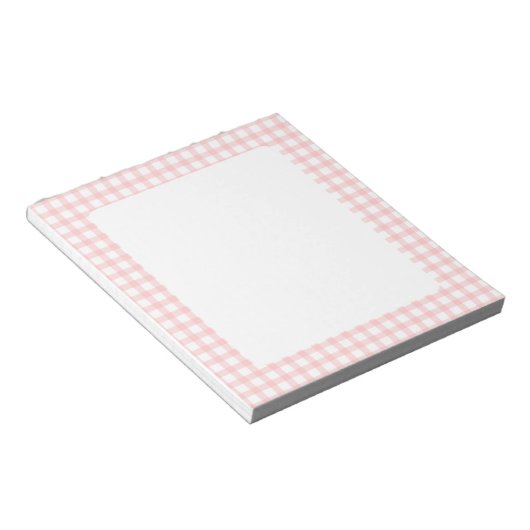 Cute Retro Pink Gingham Plaid pattern Notizblock (angewinkelt)