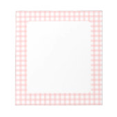 Cute Retro Pink Gingham Plaid pattern Notizblock (Vorderseite)