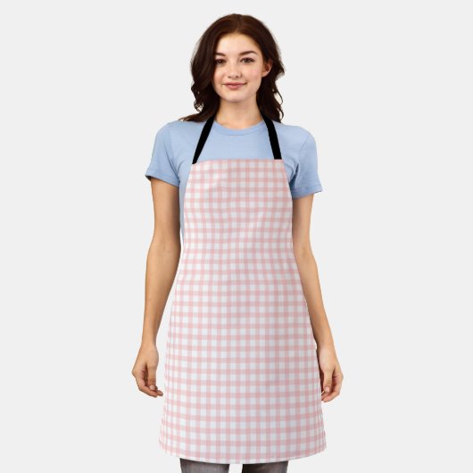 Cute Retro Pink Gingham Plaid pattern Schürze (Getragen)