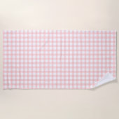Cute Retro Pink Gingham Plaid pattern Strandtuch (Vorderseite)