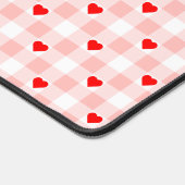 Cute Retro Pink Heart Gingham Plaid pattern Schreibtischunterlage (Ecke)