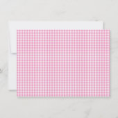 Cute Retro Pink White Gingham Plaid Personalized Mitteilungskarte (Rückseite)