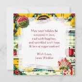 Cute Retro Pop Art Personalized Christmas Karte (Rückseite)