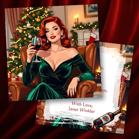 Cute Retro Pop Art Personalized Christmas Karte