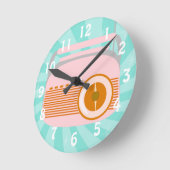 Cute Retro Radio Runde Wanduhr (Winkel)