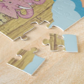 cute retro Rainbow Noah's Ark on White Puzzle (Seite)