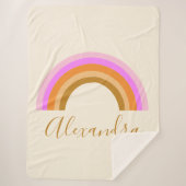 Cute Retro Rainbow Personalized Script Name Sherpadecke (Vorderseite)