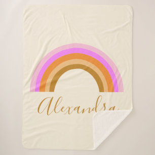 Cute Retro Rainbow Personalized Script Name Sherpadecke