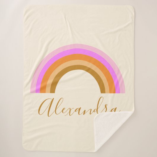 Cute Retro Rainbow Personalized Script Name Sherpadecke (Vorderseite)