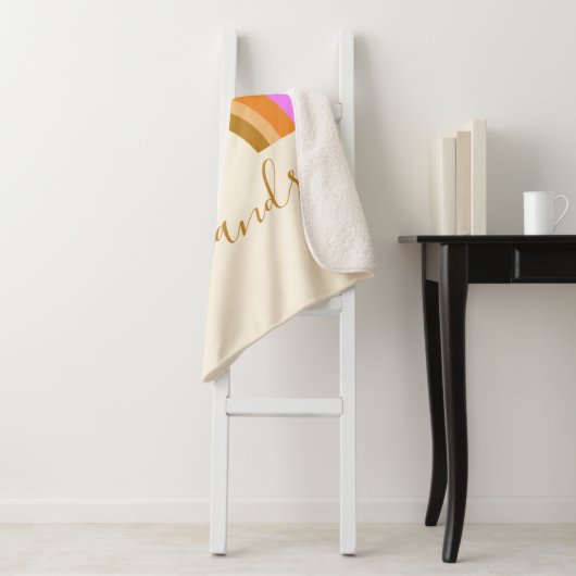 Cute Retro Rainbow Personalized Script Name Sherpadecke (Beispiel)