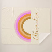 Cute Retro Rainbow Personalized Script Name Sherpadecke (Vorderseite (Horizontal))