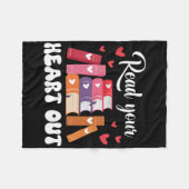 Cute Retro Reading Book Reader Women Valentine _1 Fleecedecke (Vorderseite (Horizontal))