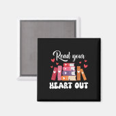 Cute Retro Reading Book Reader Women Valentine _1 Magnet (Vorderseite/Rückseite)