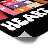 Cute Retro Reading Book Reader Women Valentine _1  Poster (Ecke)