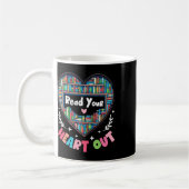 Cute Retro Reading Book Reader Women Valentine Kaffeetasse (Links)