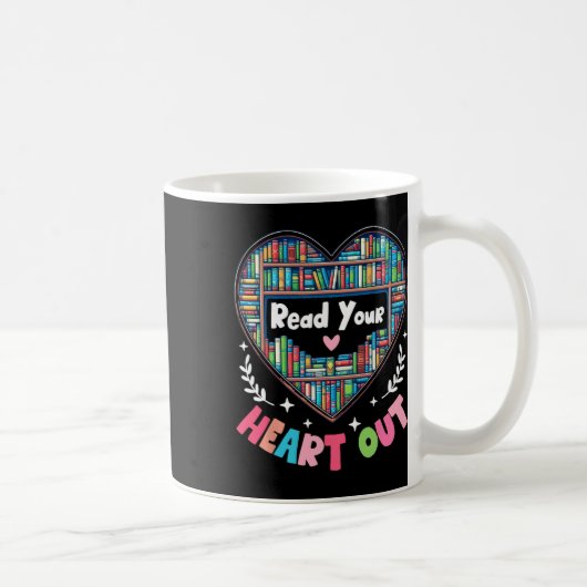 Cute Retro Reading Book Reader Women Valentine Kaffeetasse (Rechts)