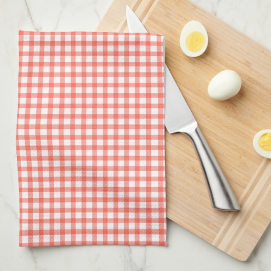 Cute Retro Red Gingham Plaid pattern Geschirrtuch (Viertel Falte)