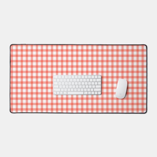 Cute Retro Red Gingham Plaid pattern Schreibtischunterlage (Tastatur & Maus)
