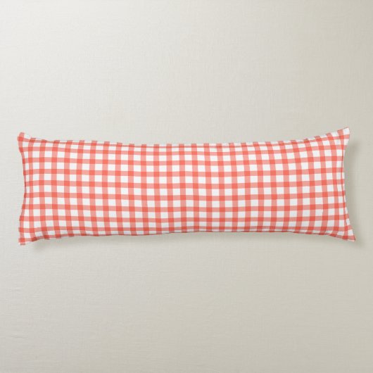 Cute Retro Red Gingham Plaid pattern Seitenschläferkissen (Rückseite)