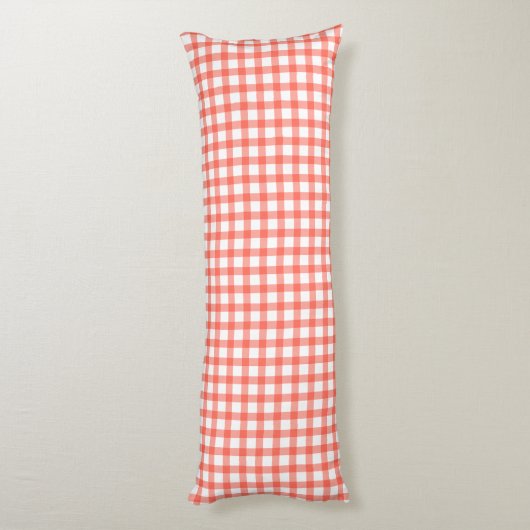 Cute Retro Red Gingham Plaid pattern Seitenschläferkissen (Rückseite (Vertikal))