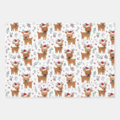 Cute Retro Reindeer Christmas Geschenkpapier Set (Vorderseite 3)