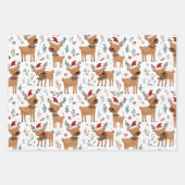Cute Retro Reindeer Christmas Geschenkpapier Set (Vorderseite 2)