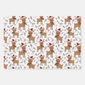 Cute Retro Reindeer Christmas Geschenkpapier Set (Vorderseite)