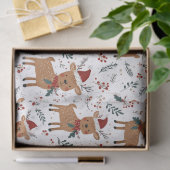 Cute Retro Reindeer Christmas Seidenpapier (Geschenk)