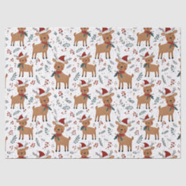 Cute Retro Reindeer Christmas Seidenpapier