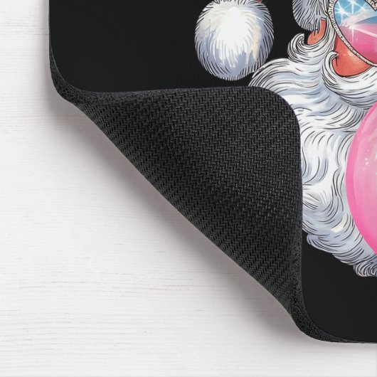 Cute Retro Santa Christmas Blowing Bubble Gum Vint Mousepad (Ecke)