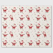 Cute Retro Santa Christmas Wrapping Paper Geschenkpapier (Flach)