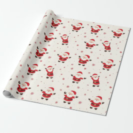 Cute Retro Santa Christmas Wrapping Paper Geschenkpapier