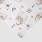 Cute Retro Santa Claus White Christmas Seidenpapier (Detail)