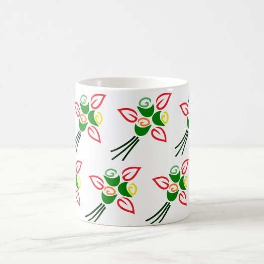 Cute Retro Springtime Flowers on a Coffee Cup Mug Kaffeetasse (Mittel)