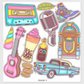 Cute Retro Sticker (Blatt)