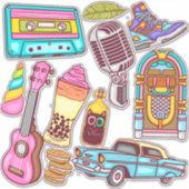 Cute Retro Sticker (Vorderseite)