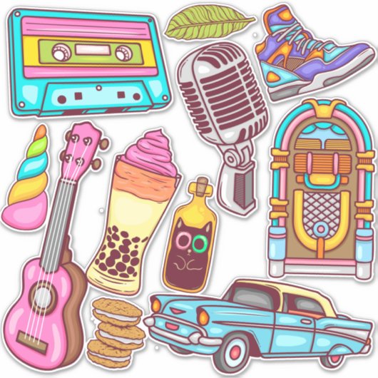 Cute Retro Sticker (Vorderseite)