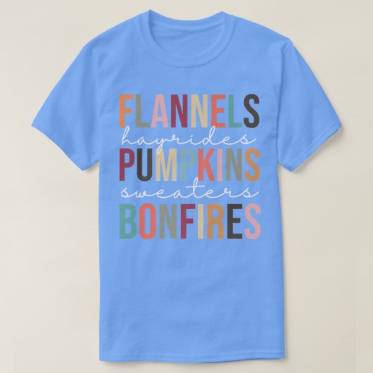 Cute Retro Trendy Beautiful Flannel Pumpkins Bonfi T-Shirt (Design vorne)