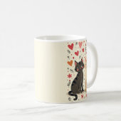 Cute Retro Valentine Cats Kaffeetasse (VorderseiteRechts)
