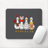 Cute Retro Valentine Silly Gooses Duck Love Couple Mousepad (Mit Mouse)