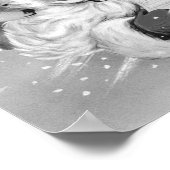 Cute retro vintage Santa Holiday Poster (Ecke)